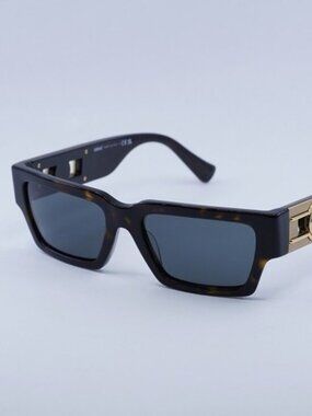 Versace VE4459 108/87 Unisex Sunglasses Havana Rectangle Frame, Grey Lenses